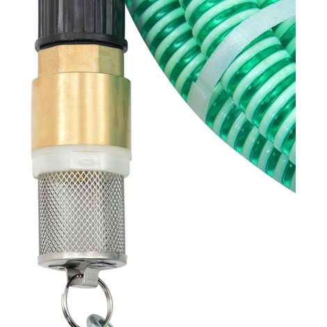 Maison Exclusive - Tuyau d'aspiration avec raccords en laiton vert 1,1" 25 m PVC (1/5)