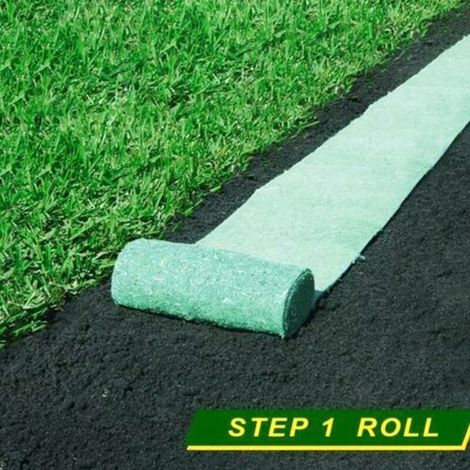 Rouleau de tapis de semences de gazon, tapis de culture d'herbe biodégradable 10FT, tapis de semences de gazon engrais jardin pique-nique jardinage tapis de plantation de pelouse (3×0.2m )