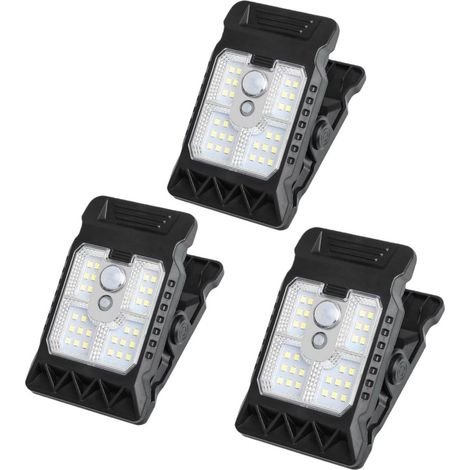 Lampe Solaire Exterieur, Lampe Solaire Exterieur Detecteur De Mouvement, Lampe Pince éTanches, Mini Spot Led Avce 37 Perles Led, Pour Terrasse, Jardin, Garage, Camping