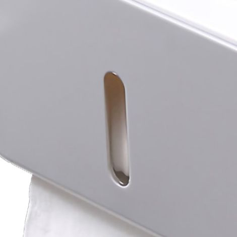 Distributeur de papier toilette mural sans perçage, porte-rouleau étanche pour salle de bain, boîte de rangement en gris, fixation adhésive facile. (1/5)