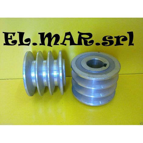 Puleggia Foro 28 mm 3 Gole x Motore Elettrico Sezione A Alluminio 73 mm