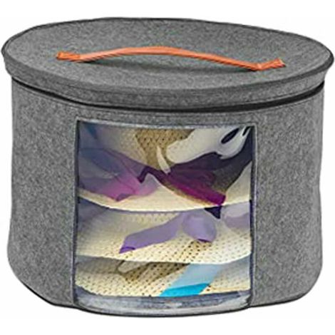 Caja para guardar sombreros con tapa, bolsa grande redonda para guardar sombreros para mujer. (1/5)