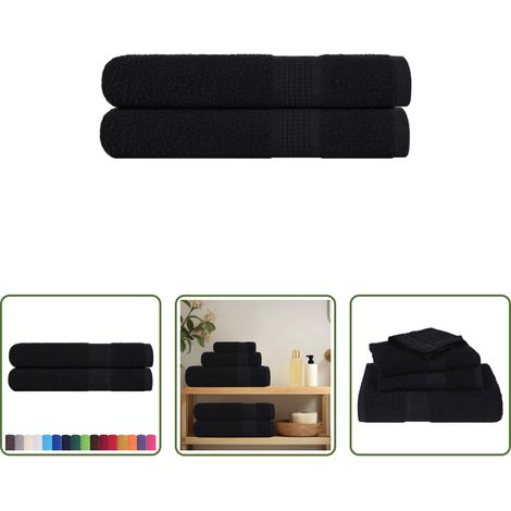 Saunatücher - Saunatücher FROGN 2 Stk. Schwarz 80x200 cm 360 g/m² (1/5)