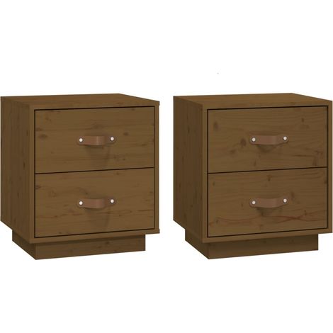Maison Exclusive -  Nachttische 2 Stk. Honigbraun 40x34x45 cm Mas