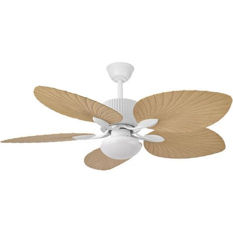 Ventilateur de plafond DC 26W – 5 pales en bois de hêtre – 6 vitesses – 2950 lumens – 3 températures de lumière – Télécommande avec minuterie (1/2)