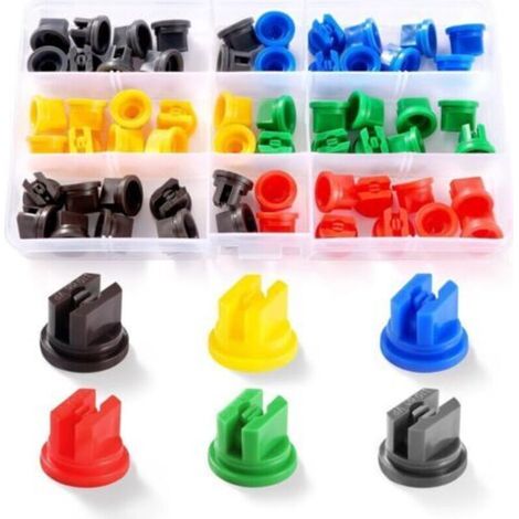 60 Pièces Buses de Pulvérisation en Plastique à 110 Degrés, Buses de Pulvérisation à Ventilateur Plat, Remplacement Buse Pulvérisation Agricole Plastique, pour Pulvérisation Désherbage (1/4)