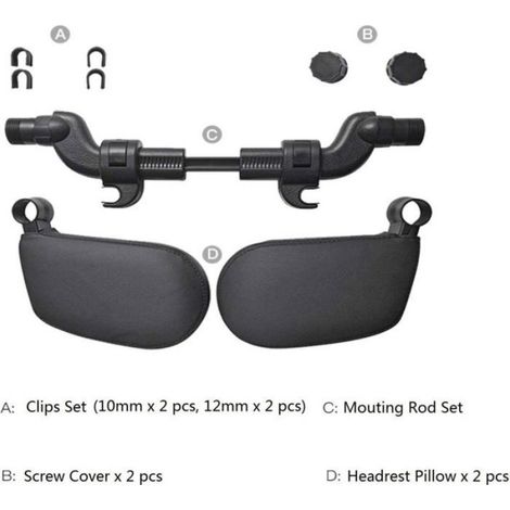 Oreiller Cou Voiture - Appui-tete Cervical Reglable - Pour Siege Auto - Hauteur Ajustable - 1 Piece (1/3)