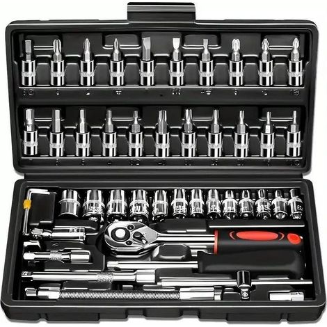 Coffret de 45 Outils de Réparation - Jeu Complet de Douilles et Clés pour Moto et Usage Domestique-lsw