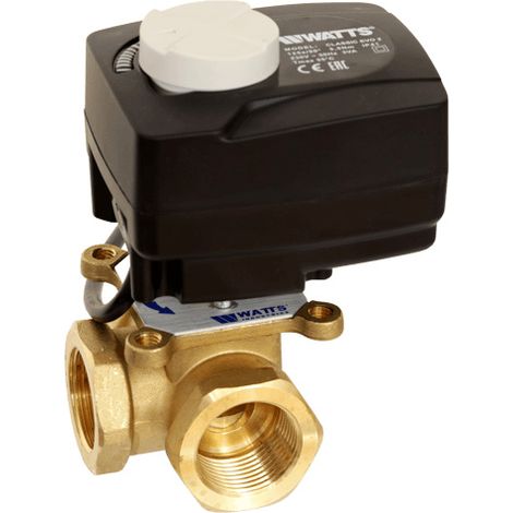 Watts – Vanne mélangeuse 3 voies femelle 1'1/2 (40/49) – Kvs 26 pour contrôle précis de fluides – Fonctionnement manuel et automatique