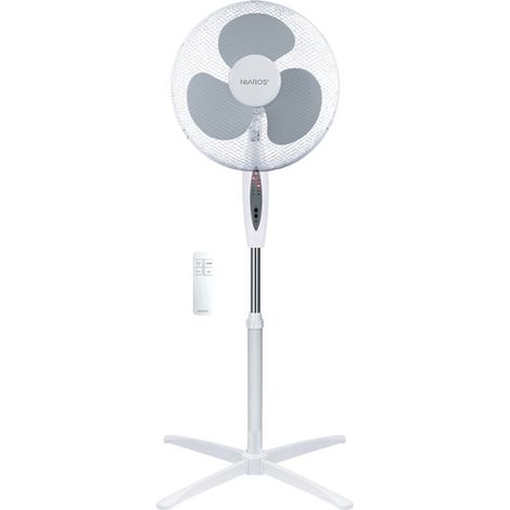 Ventilador de pie Nametil con mando y temporizador Ø43cm 45W Blanco