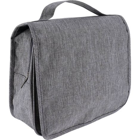 Kosmetiktasche aus polyester mit klettverschluss zum aufhängen, bedruckt mit reissverschluss - chinagrau - Tendance (1/5)