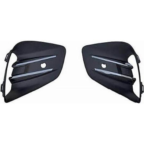 Grilles de pare-choc avant noires et chromées avec trous radars kit Renault Clio 5 phase 1 2019-2023