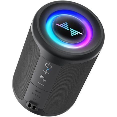 Small Portable Bluetooth Speaker with Lights, TWS Stereo Surround Sound, USB-C Power Delivery, Bluetooth 5.3, Wireless for Home and Outdoor, Ideal Gift (1/5)