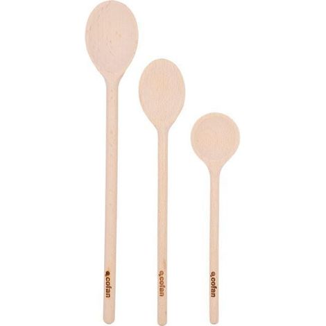 Set de 3 cucharas redondas de madera 20 cm 25 cm 30 cm (1/5)