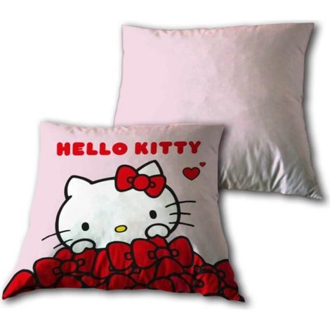 Coussin Hello Kitty Rose et Rouge - 35x35 cm