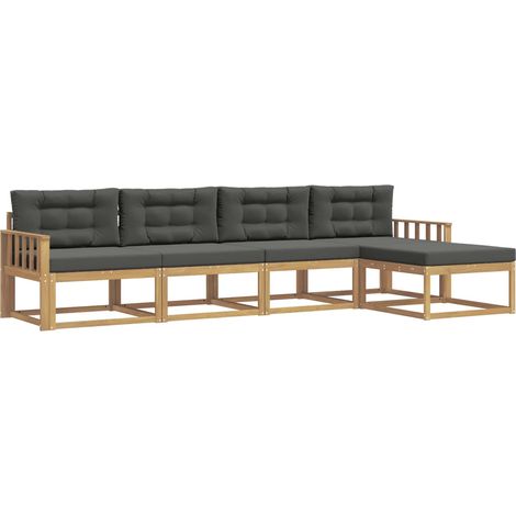 Outdoor Sofa Set 4 pcs White and Anthracite Polyester vidaXL (1/5)
