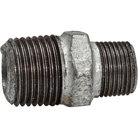 Riegler Doppelgewindenippel 245 AG/AG, R 2, R 1 1/4, schwarzer Temperguss (1/2)