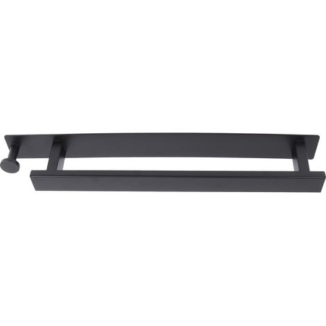 Porte-serviettes Vertical - Acier Inoxydable 304 Noir Mat - Fixation Murale Sans Perçage - Pour Salle De Bain - 1 Pièce (1/5)