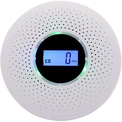 Smoke Detector,Combined Smoke and Carbon Monoxide Detector, Composite Alarm with Audible Warning and Battery Powered Digital Display,INHHUB (1/4)