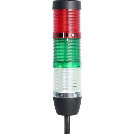 STEX24 Signalsäule weiß-grün-rot, 50mm, 24V AC/DC, LED-Dauerlicht Kabel 10,0 Meter, SS50-OB3/24 168 Anschlusstechnik: Anschlusskabel - 1 Stück (1/2)