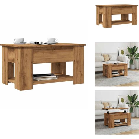 Couchtisch Artisan-Eiche 79x49x41 cm Holzwerkstoff - Couchtisch - Couchtische - Couchtisch Höhenverstellbar - Beistelltisch (1/5)