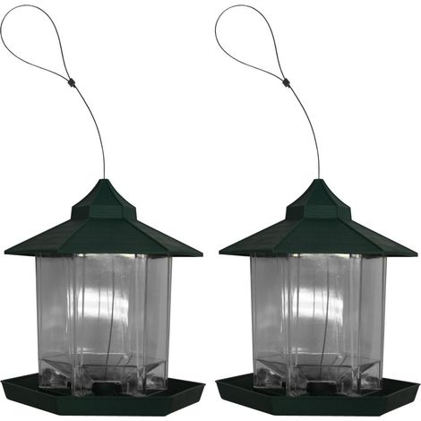 Green Lantern Style Bird Seed & Nut Feeders (Set of 2) (1/5)