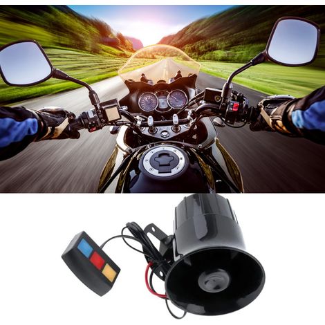 12V Motorradhupe, 3 kraftvolle Töne, wasser- und staubdichte Alarmhupe, hohe Lautstärke für Fahrzeuge und Motorräder (1/5)