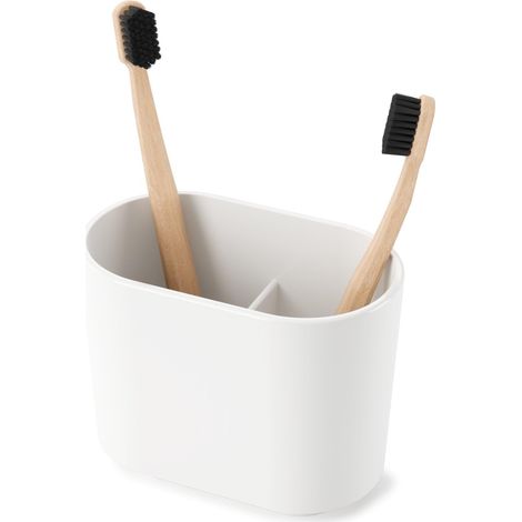 Porte-Brosse à Dents 3 Compartiments, Mélamine, Blanc (1/5)