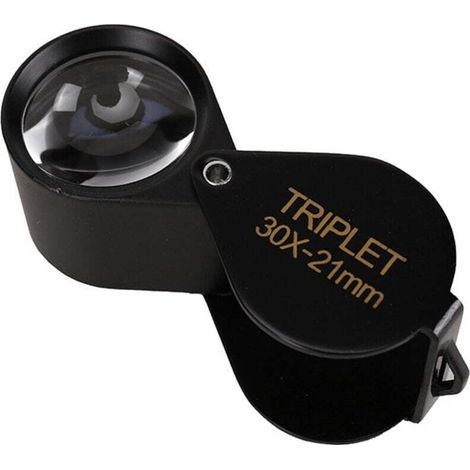 Loupe Bijoutier - Loupe Grossissante Verre 30 x 21 mm Lentille Oculaire - 30x Loupe de Poche - Pliable en Verre - Loupe de lecture (1/3)