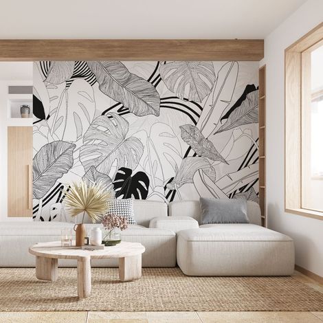 Papier peint panoramique - Bornéo - Noir - intissé : 150g/m² - 7 lés : 336x270cm (1/5)