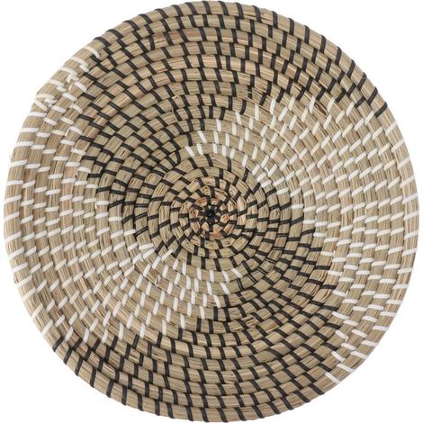 TONYSA Panier mural tissé Décoration Paniers suspendus en jonc de mer faits main Tapis isolant tissé multifonctionnel pour salon Cuisine Type 2 (1/4)