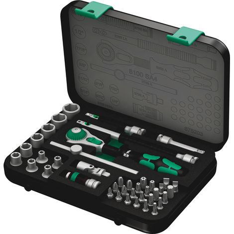 Set de llaves de vaso y puntas para atornillar 1/4" WERA 8100 SA 4 Zyklop 1/4" Imperial (41 piezas) (1/5)