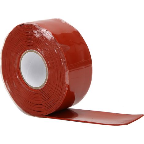 Ruban étanche adhésif haute performance PVC PPR réparation tuyaux 2,5cm largeur rouge/blanc rouge (1/5)
