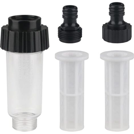 Filtre à eau Filtre pour Nettoyeur Pompe de Jardin Filtre Tuyau Arrosage avec Raccord d'eau 3/4",1 connecteurs,2 filet de filtre pour Nettoyeur Haute Pression Pompe de Jardin (1/5)