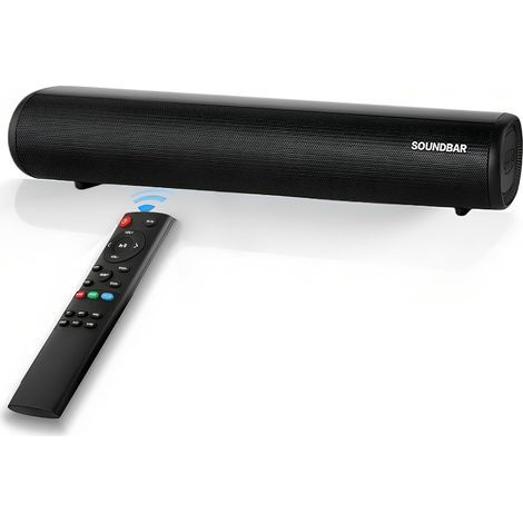 Barre de son Winnes 60 W Home Cinéma 5.0 sans fil avec Bluetooth, égaliseur 3D, caisson de basses sans fil, télécommande, entrée optique, interface AUX, USB, HDMI, RCA et kit de fixation murale. (1/5)