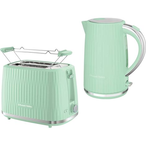 Pistazienfarbenes Wasserkocher- und Toaster-Set, kompaktes Design