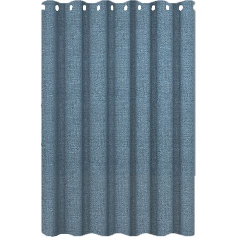 Cortina de ducha, poliéster con aspecto de lino, impermeable, sin perforaciones, para baño (1/5)