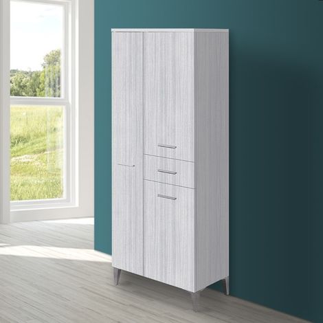 Colonna bagno d'appoggio 60x150 cm grigio con ante e cassetto Desya (1/5)