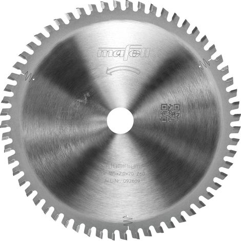 Lame de scie au carbure, 185 x 1,4/2,4 x 20 mm, Z 60, FZ/TZ, pour aluminium 92609 (1/3)