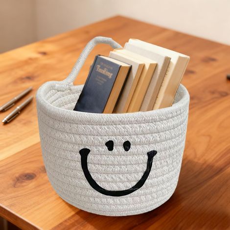 Panier de rangement rond en corde tressée, 15 x 12 cm, joli coffret décoratif.