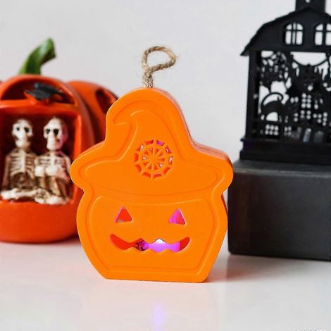 Couverture d'Halloween 2025, lanterne citrouille portable lumineuse électronique (1/5)