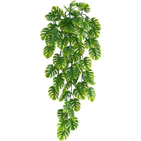 Feuilles Palmier Tropicales artificielles Vigne, Plante de Fronde Palmier de 64cm (76cm y compris le poteau) Suspendue Feuille Vigne Fausses Plantes pour tenture Murale décoration Toile Fond Mariage A (1/4)