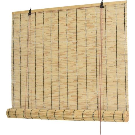 Store Enrouleur Bambou,Rideaux en Roseau,Rideau de Paille,Store Anti-Regard,Rétro-Décoratifs,Facile à Installer,Personnalisable,pour Intérieur/Extérieur (100 200cm/39 79in) - 100200cm/3979in