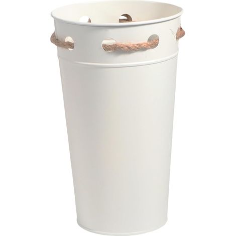 Seau Fer pour Pot de Fleur Blanc Seau Vintage Ancien pour Jardinage pour Plantes Pot (1/5)