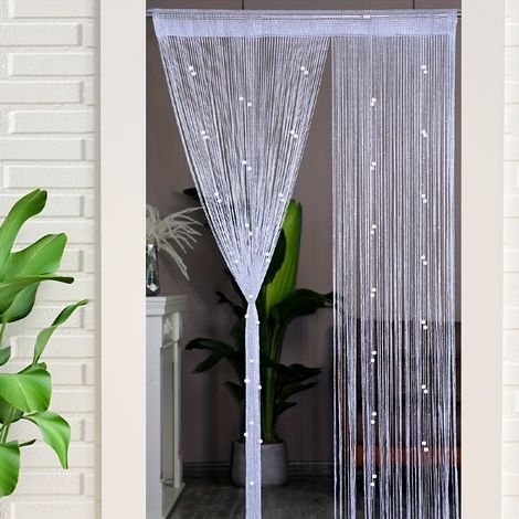 Set mit 2 Fadenvorhängen – 100 x 200 cm – Paillettenvorhang – Fliegengitter für Balkontüren, Fadenvorhang, dekorativer Perlenvorhang (1/3)