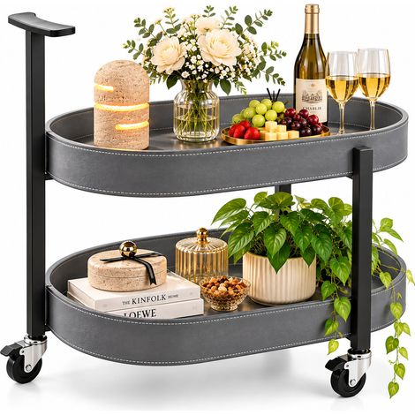 Design Servierwagen K49 2 Etagen Grau 50x35x70 cm (1/5)