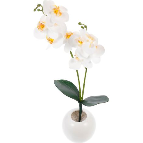 1 Bonsaï artificiel, orchidée papillon blanche, soie réaliste, pierre décorative, salon entrée (1/5)