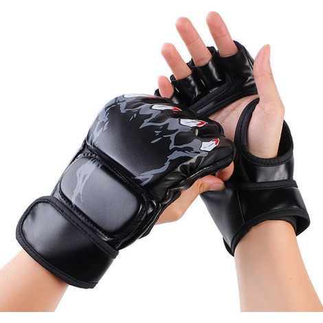 1 Paire de Gants de Boxe Ouverts pour Muay Thai, MMA et Entraînement au Sac de Frappe - Unisexe Adulte (1/5)