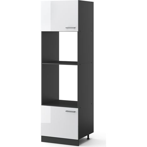 Armoire micro-ondes R-Line, Blanc Haute brillance, 60cm, Vicco