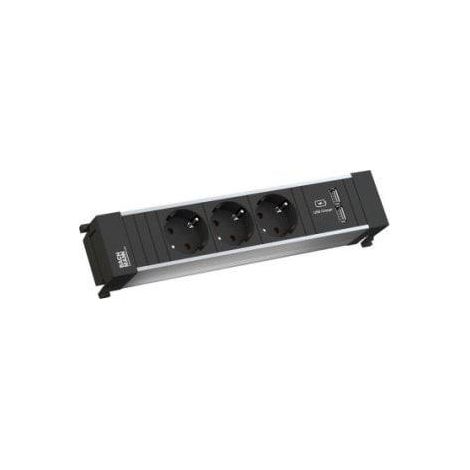 Bachmann POWER FRAME Medium presa nera 3 prese USB